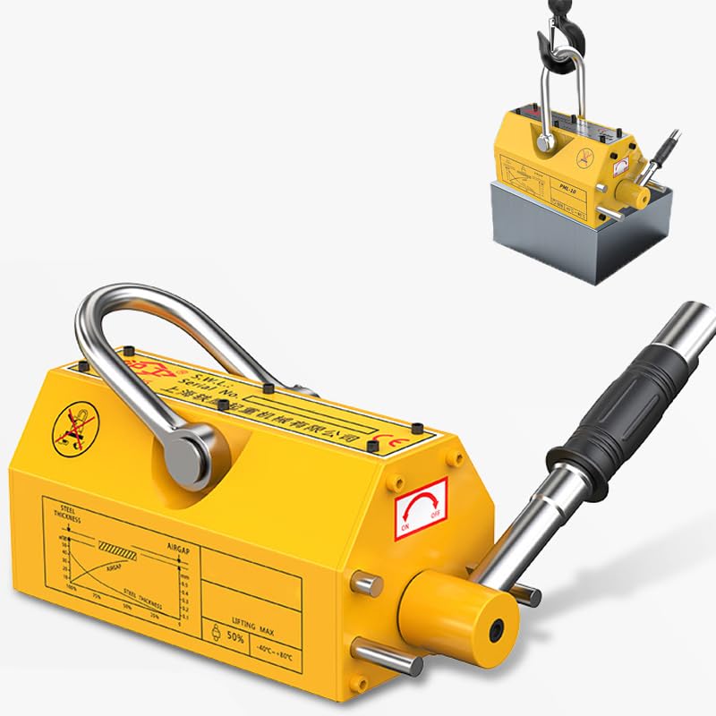 JUSTHERE 440 lb/200kg Magnetic Lifter, Permanent Magnetic Lifter with Release, for Lifting Plate Steel, Board, Used in Shop Crane, Hoist, Board - Image 1